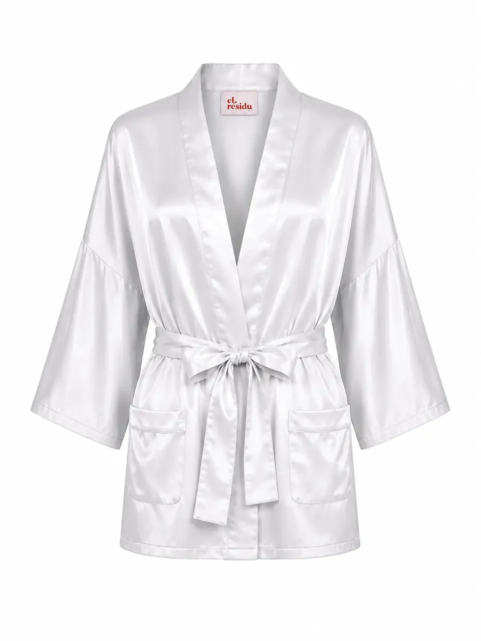 el.residu Asha Satin kimono seta grigio taglia unica