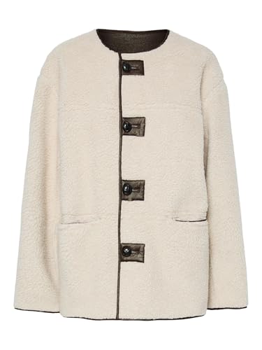 Pieces Pcjulie Teddy Pu Giacca Donna Reversibile M