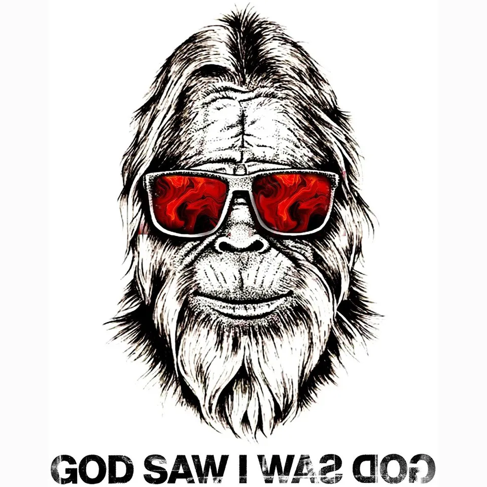 God Saw I Was Dog Ape t-shirt cotone organico