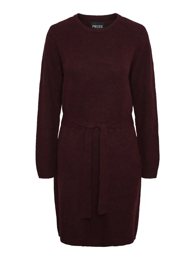 PIECES Pcjuliana LS O-Neck Knit Dress Noos BC vestito cotone