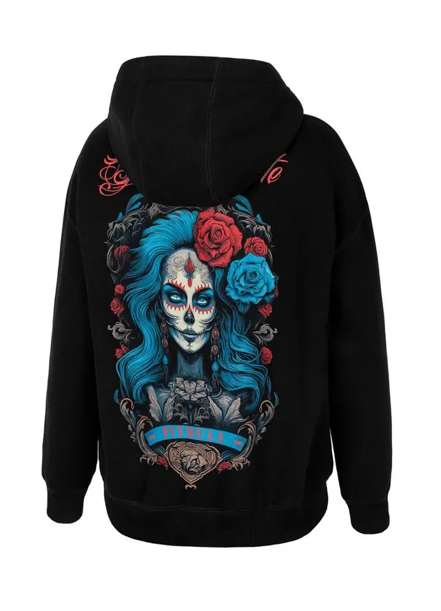 Pitbull felpa con cappuccio donna oversize con stampa