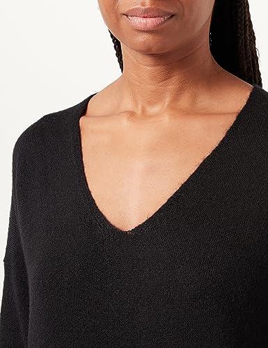 Pieces Pcjuliana LS V-Neck abito maglia donna nero