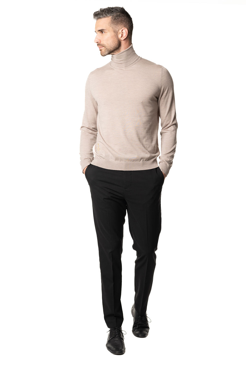 Vittoria Paci Dolcevita Lana Merinos Beige Uomo