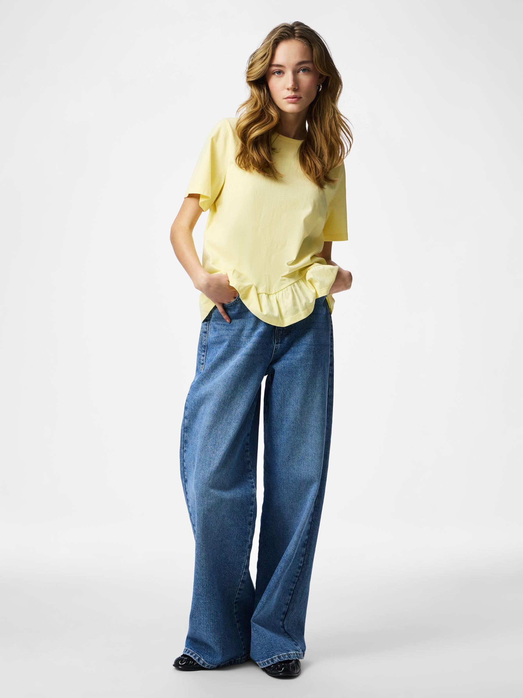 Pieces Pcdisso Top Donna Girocollo Maniche Corte