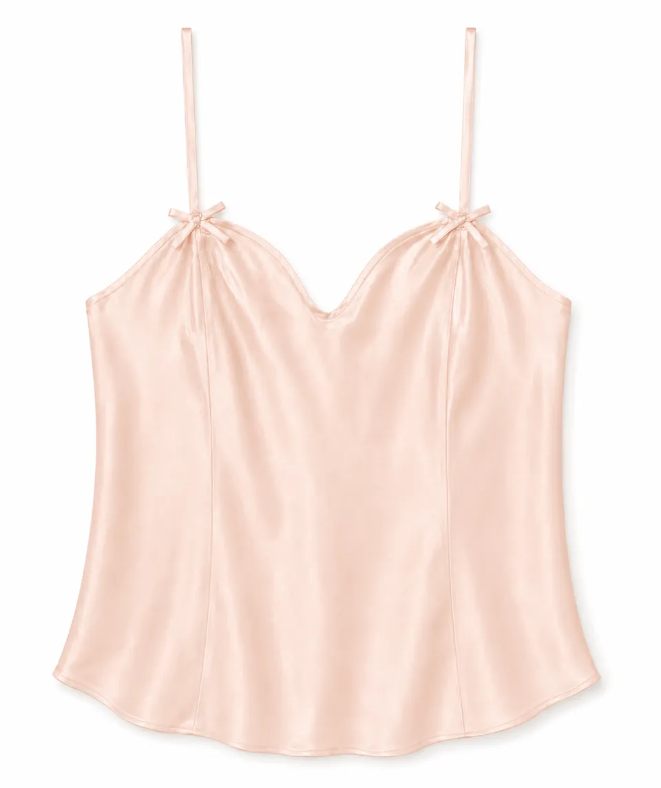 el.residu Uma Bow canotta seta M rosa pink
