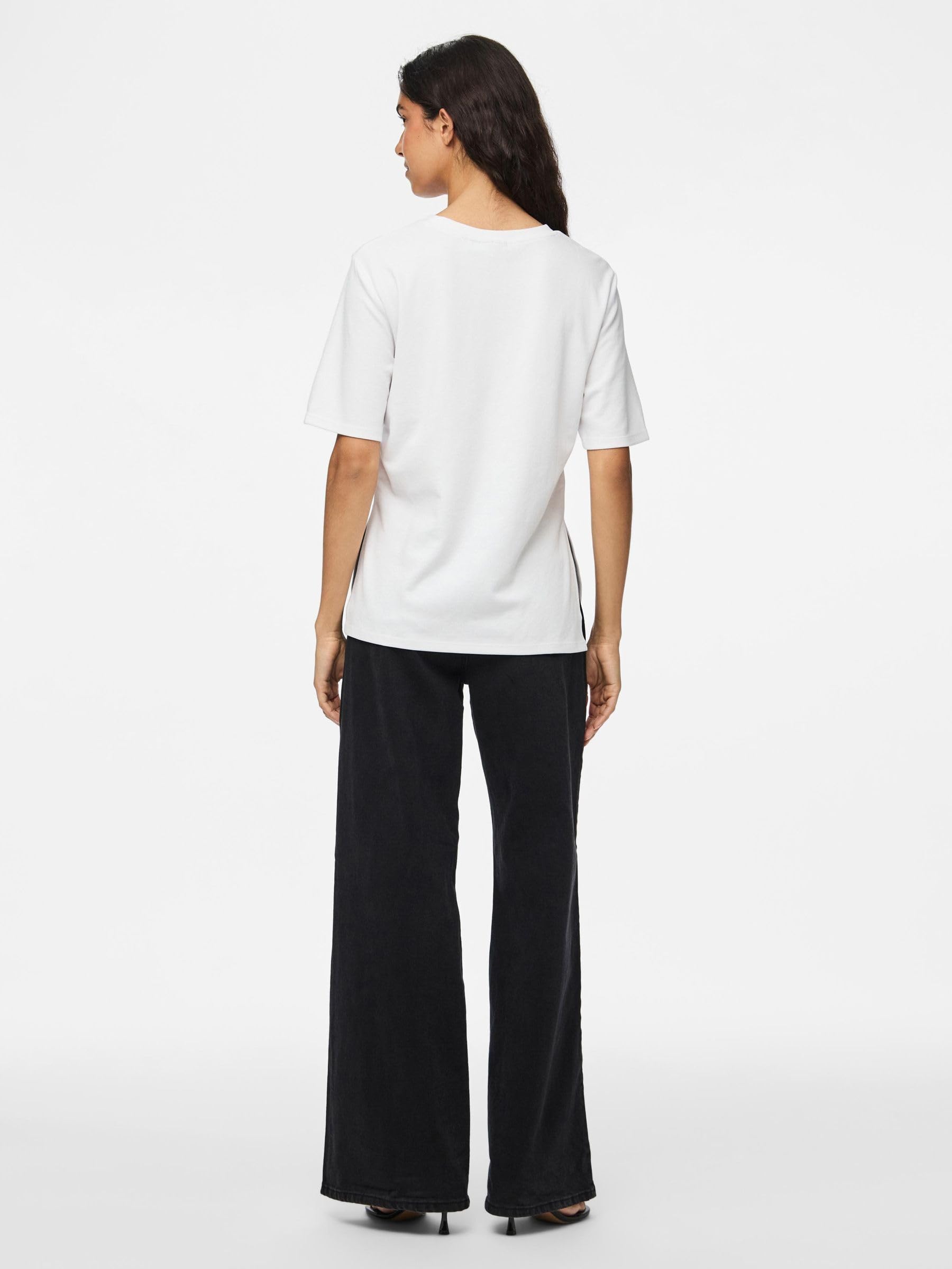 Pieces Pcskylar t-shirt donna taglia XL con spacco