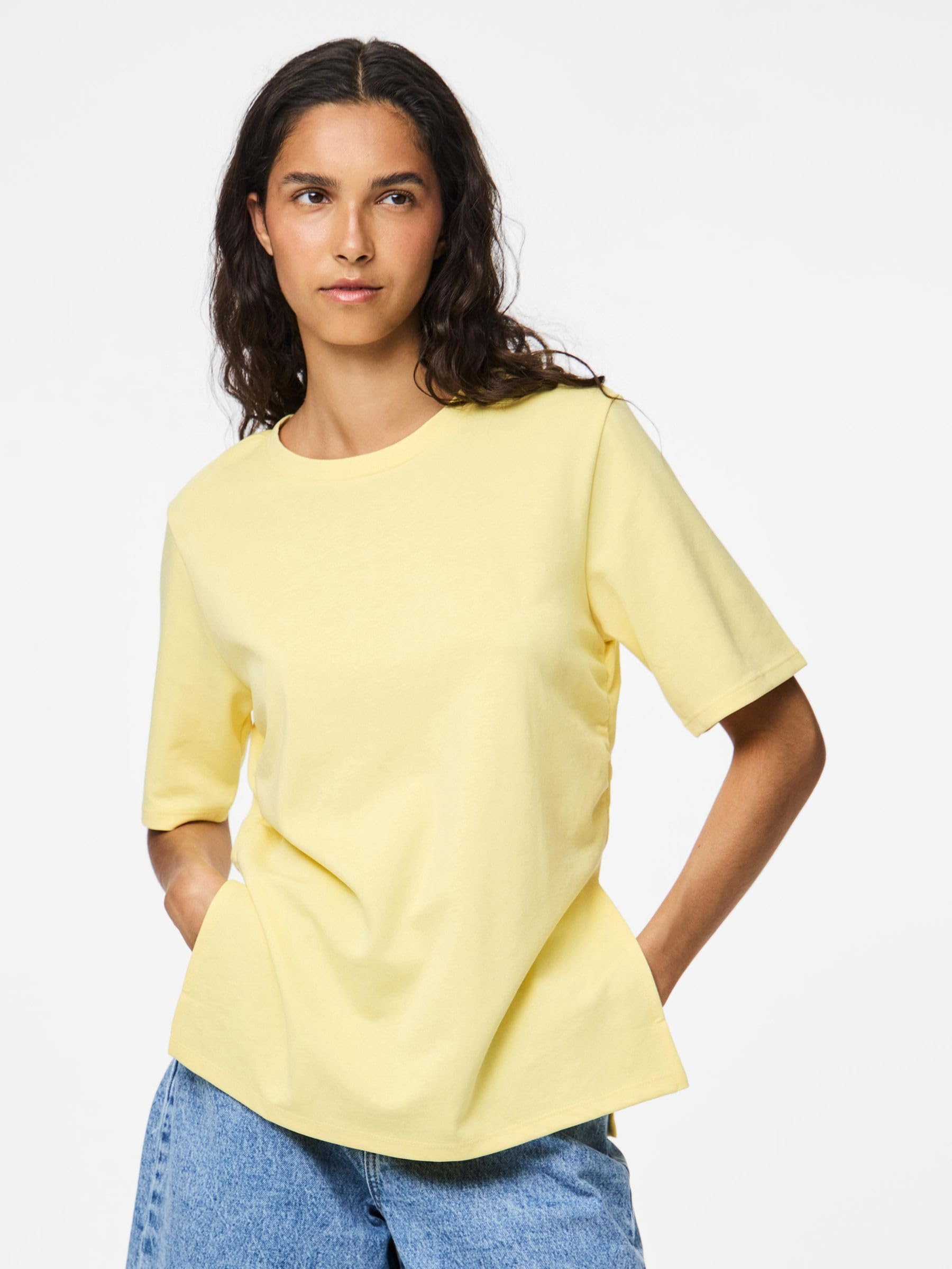 Pieces Pcskylar t-shirt donna taglia XL con spacco