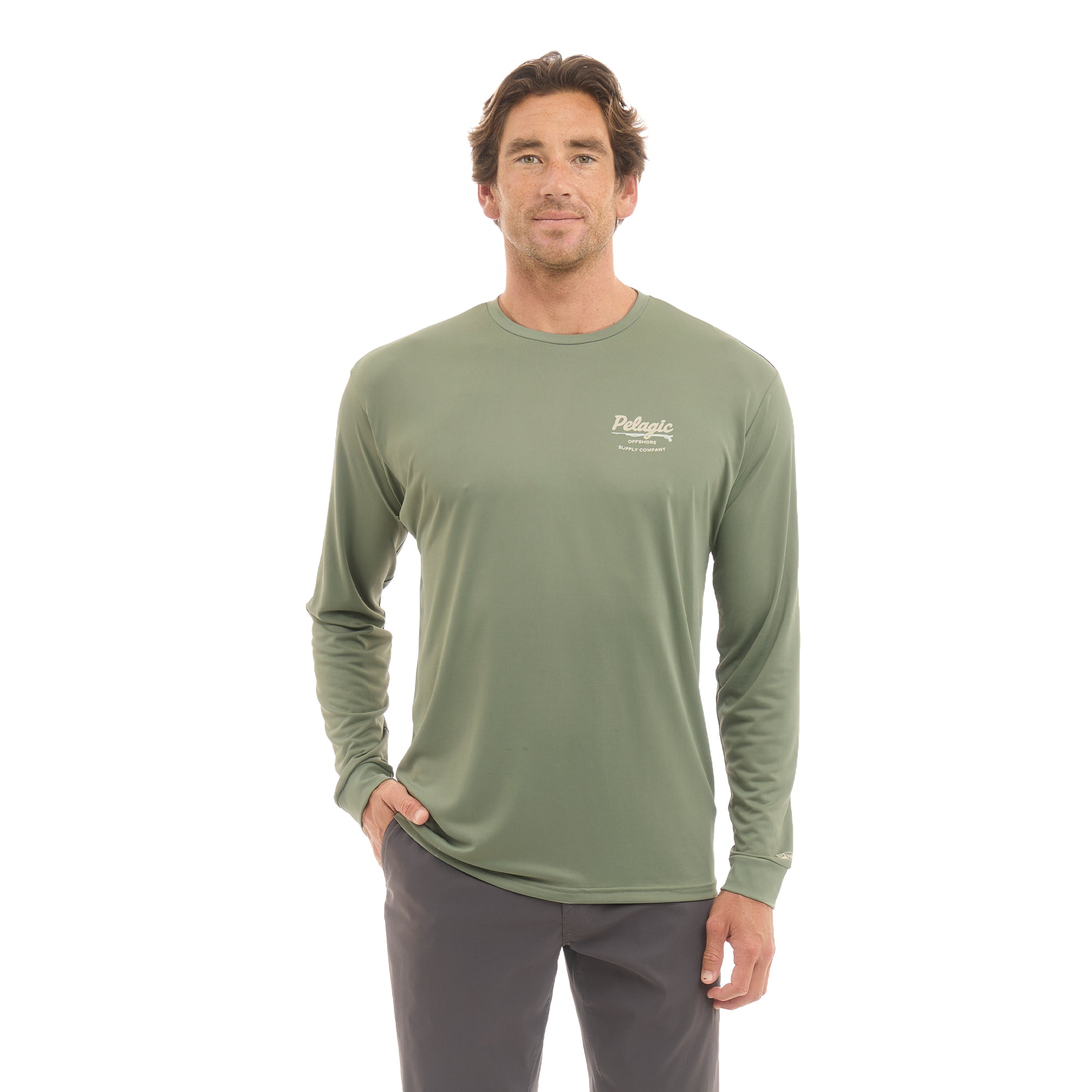 Pelagic Aquatek Gunner maglia manica lunga mangrove UPF 50+