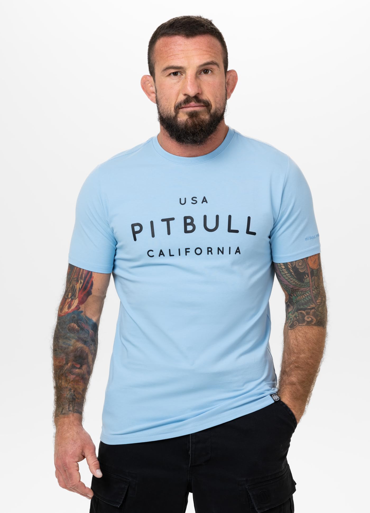 Pitbull USA Cal T-Shirt Uomo L Slim Fit Cotone