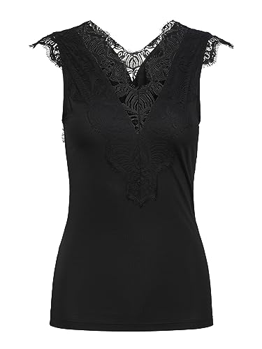 Pieces Pcilu SL Top canotta donna pizzo scollo a V