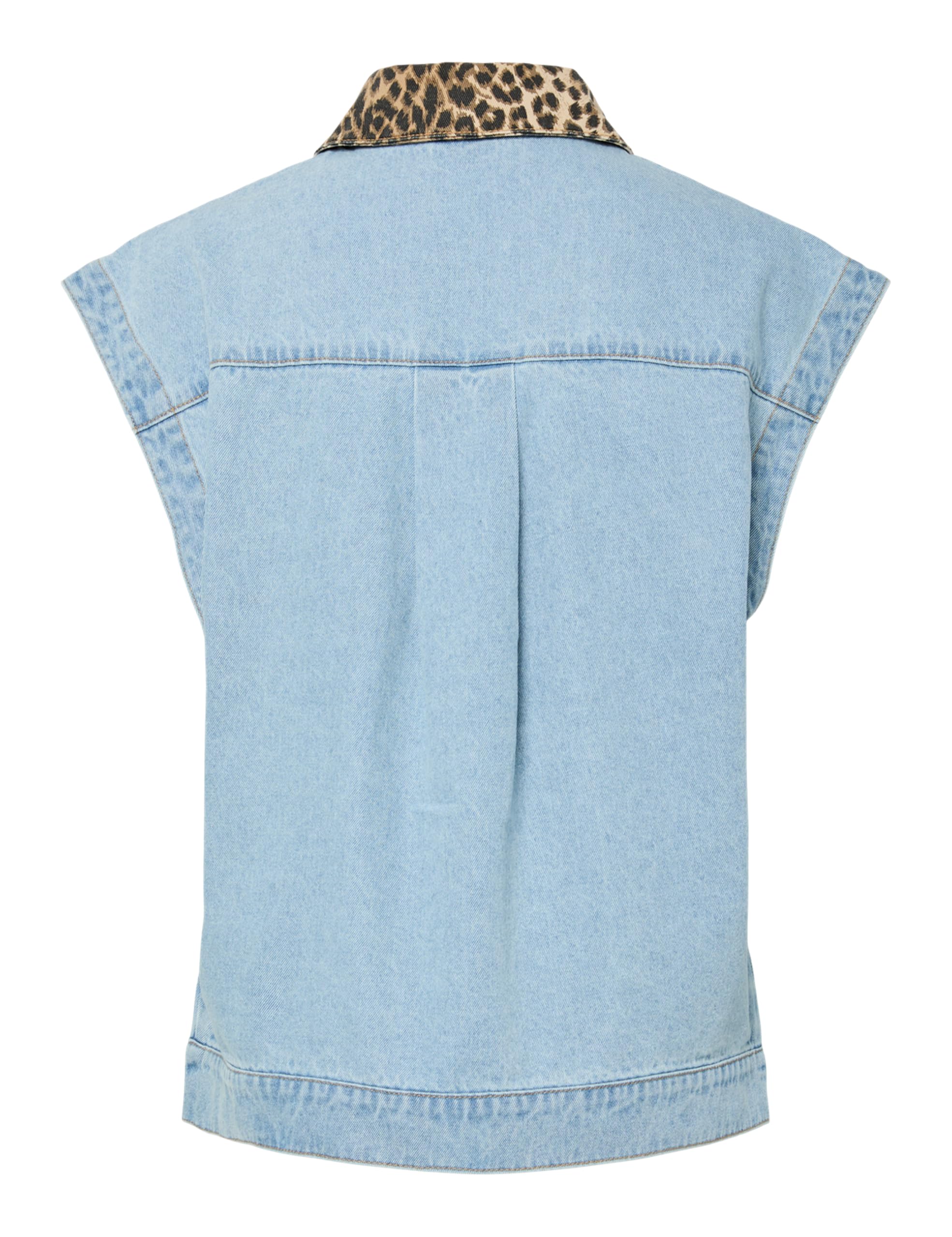 Pieces Pcbreia Denim Vest gilet donna M blu chiaro