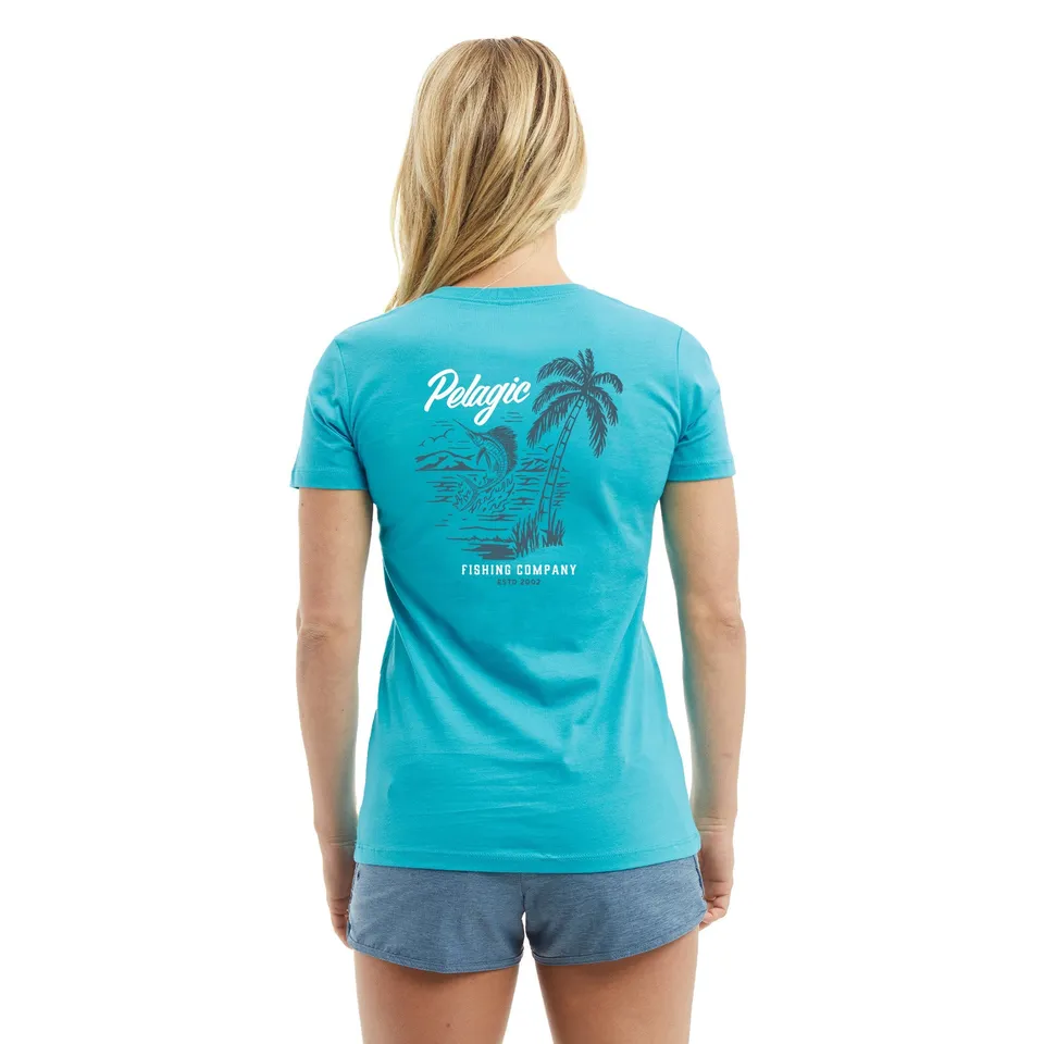 Pelagic Ws Paradise maglietta donna Tahiti Blue cotone