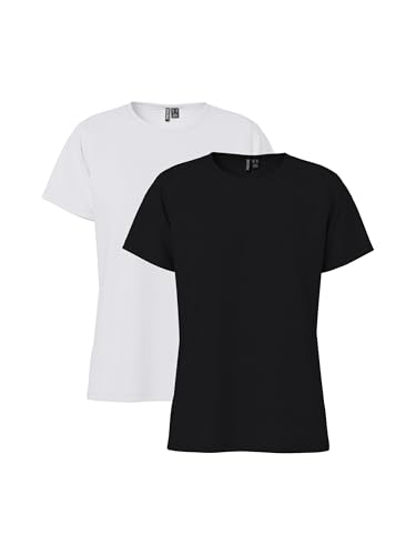 Pieces Pcamira SS Tee Noos maglia donna XL 2 pack nera