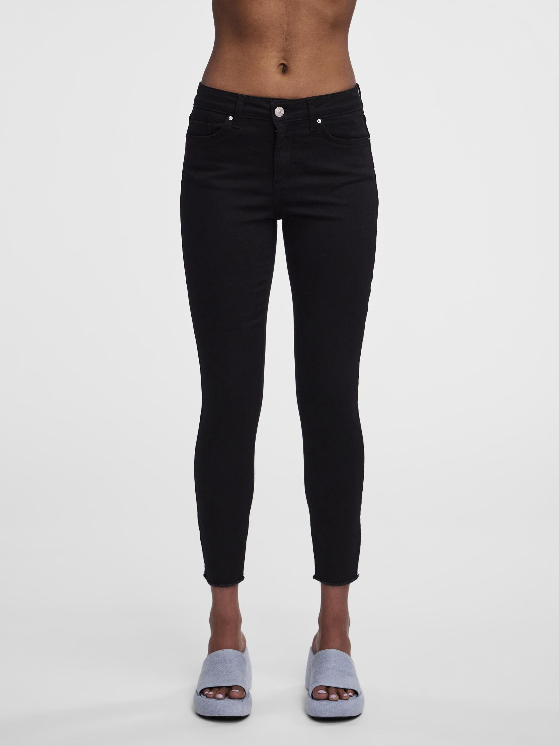 Pieces Pcdelly Skn MW BLC Noos jeans S 30L skinny