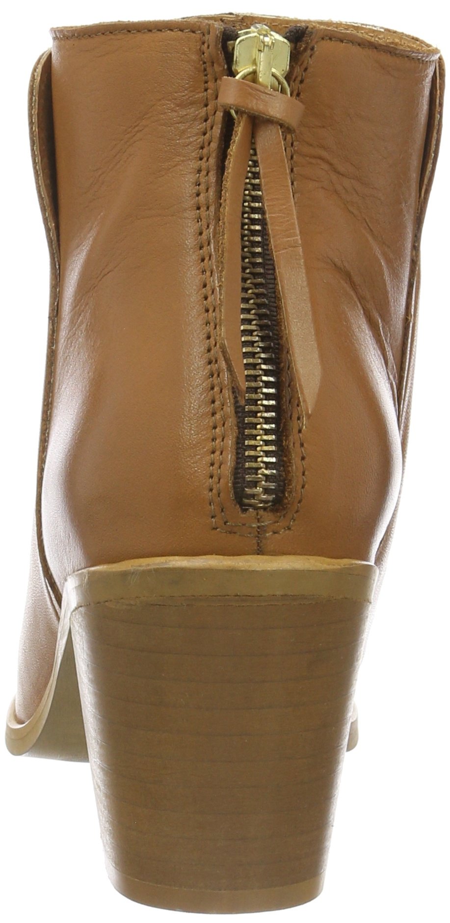 Pieces Psdolly stivaletti in pelle cognac con cerniera