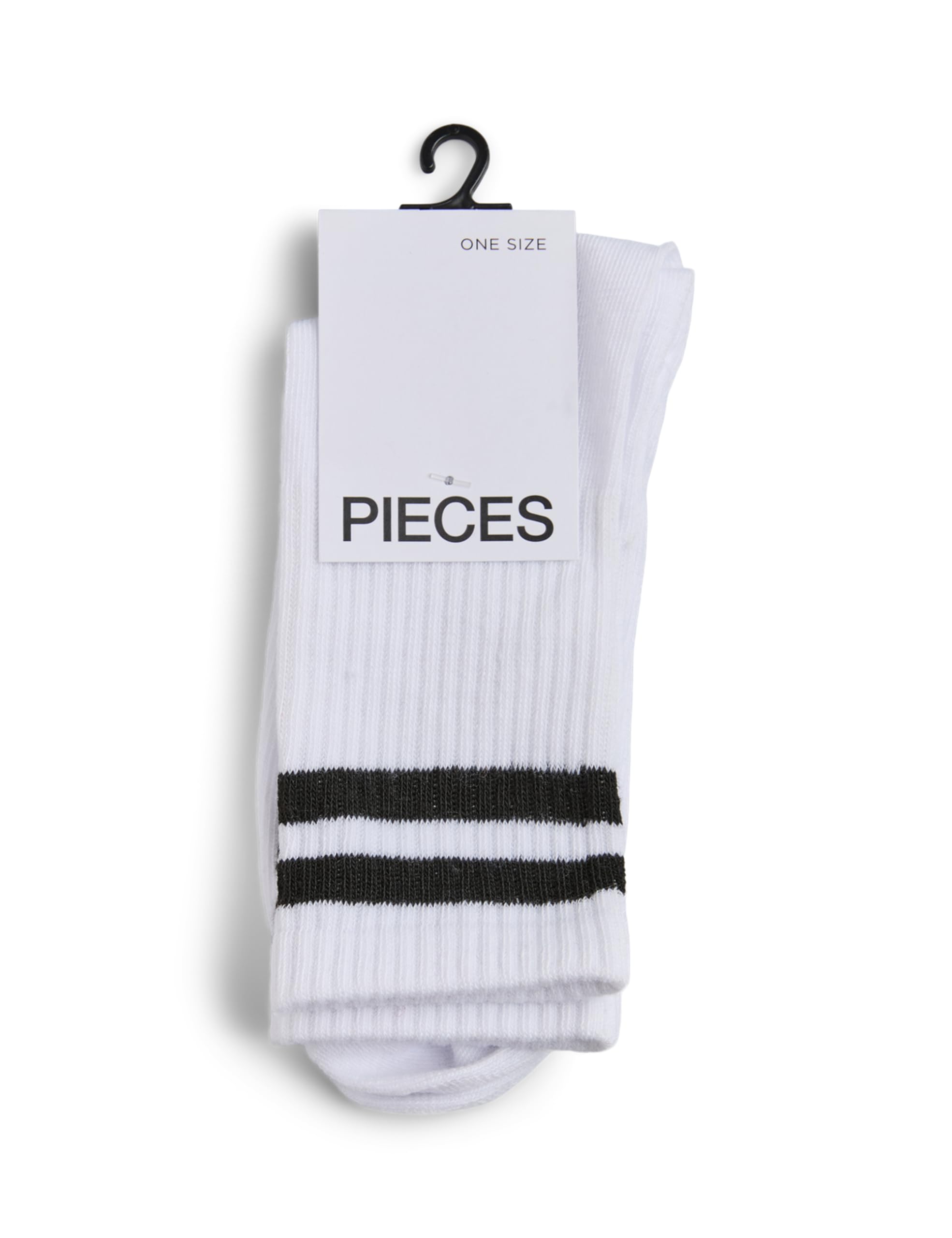 Pieces Pccally Noos calzini donna bianco a righe unica