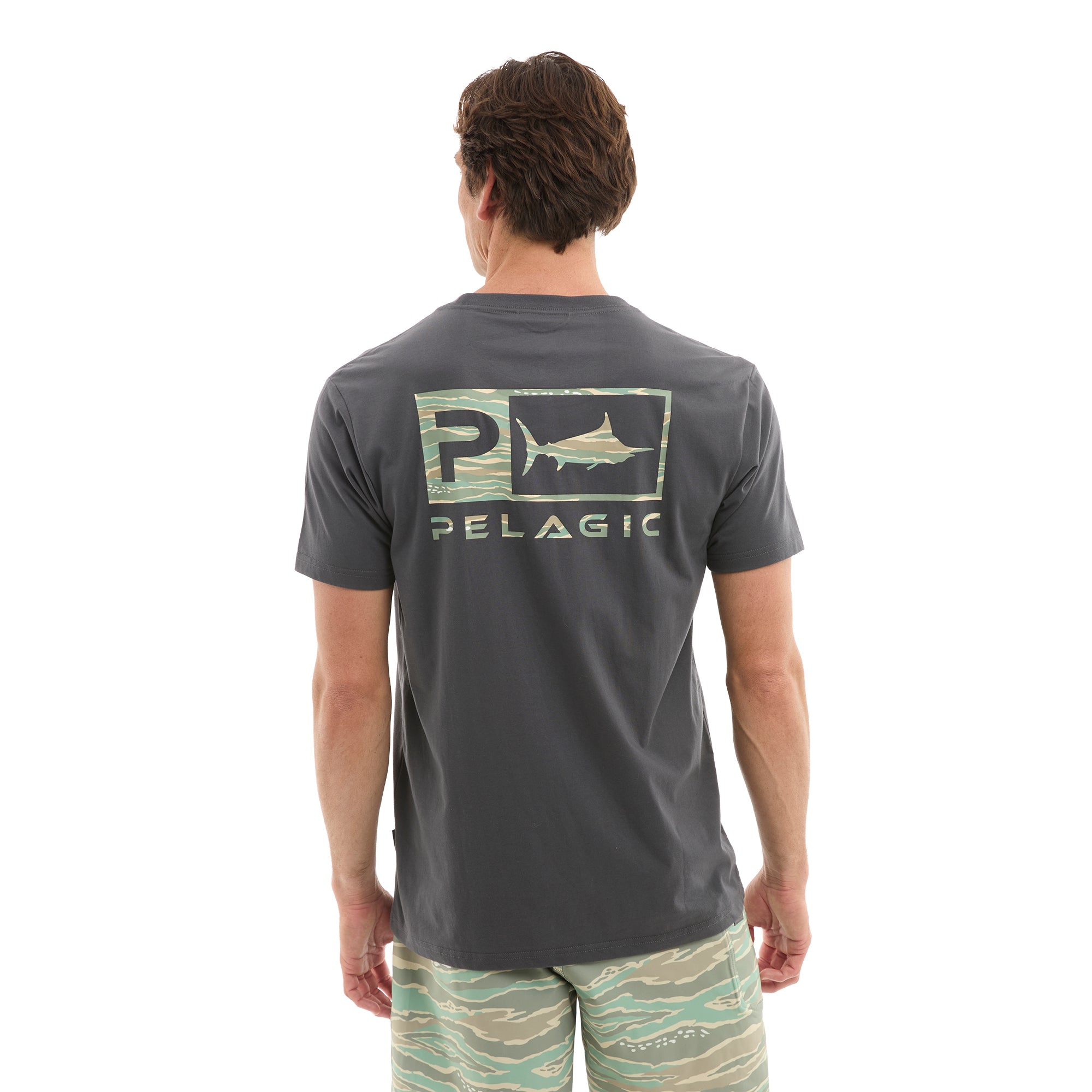 Pelagic Wahoo Icon maglietta uomo grafite cotone organico