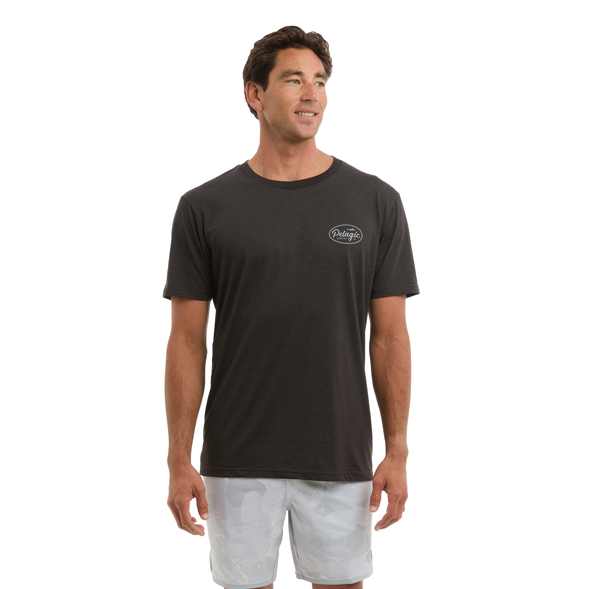Pelagic Circled t-shirt uomo Heather Black elasticizzata