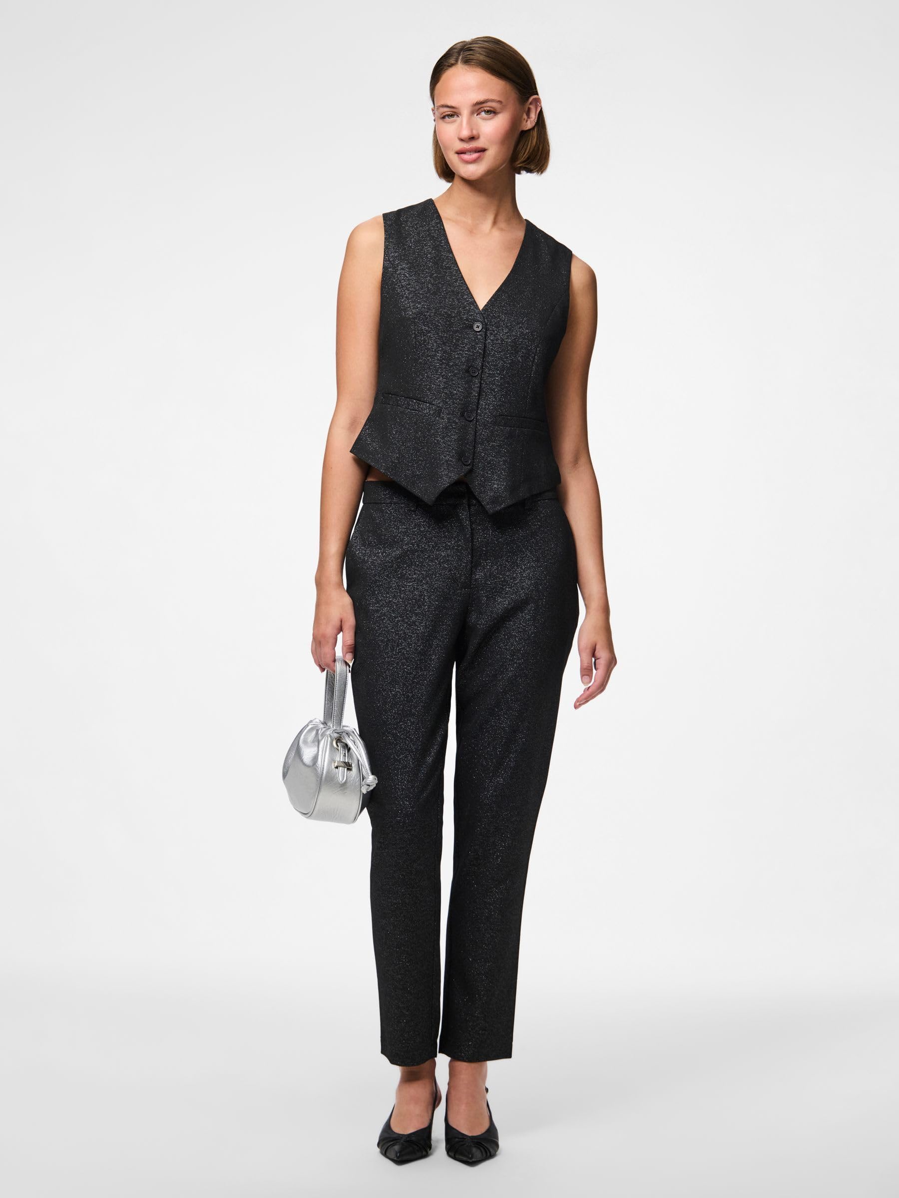 Pieces Pcbosella Gilet Glitterato Donna Taglia M Festa