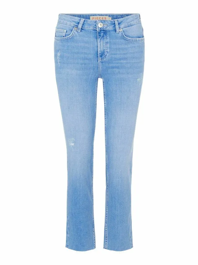Pieces Pcdelly MW Straight Electric Blue BC jeans M