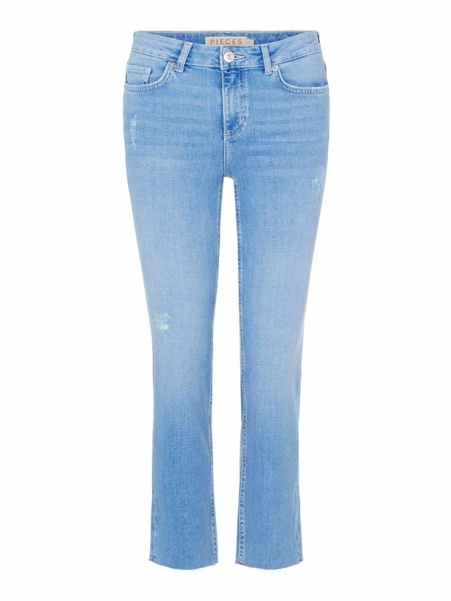 Pieces Pcdelly MW Straight Electric Blue BC jeans M