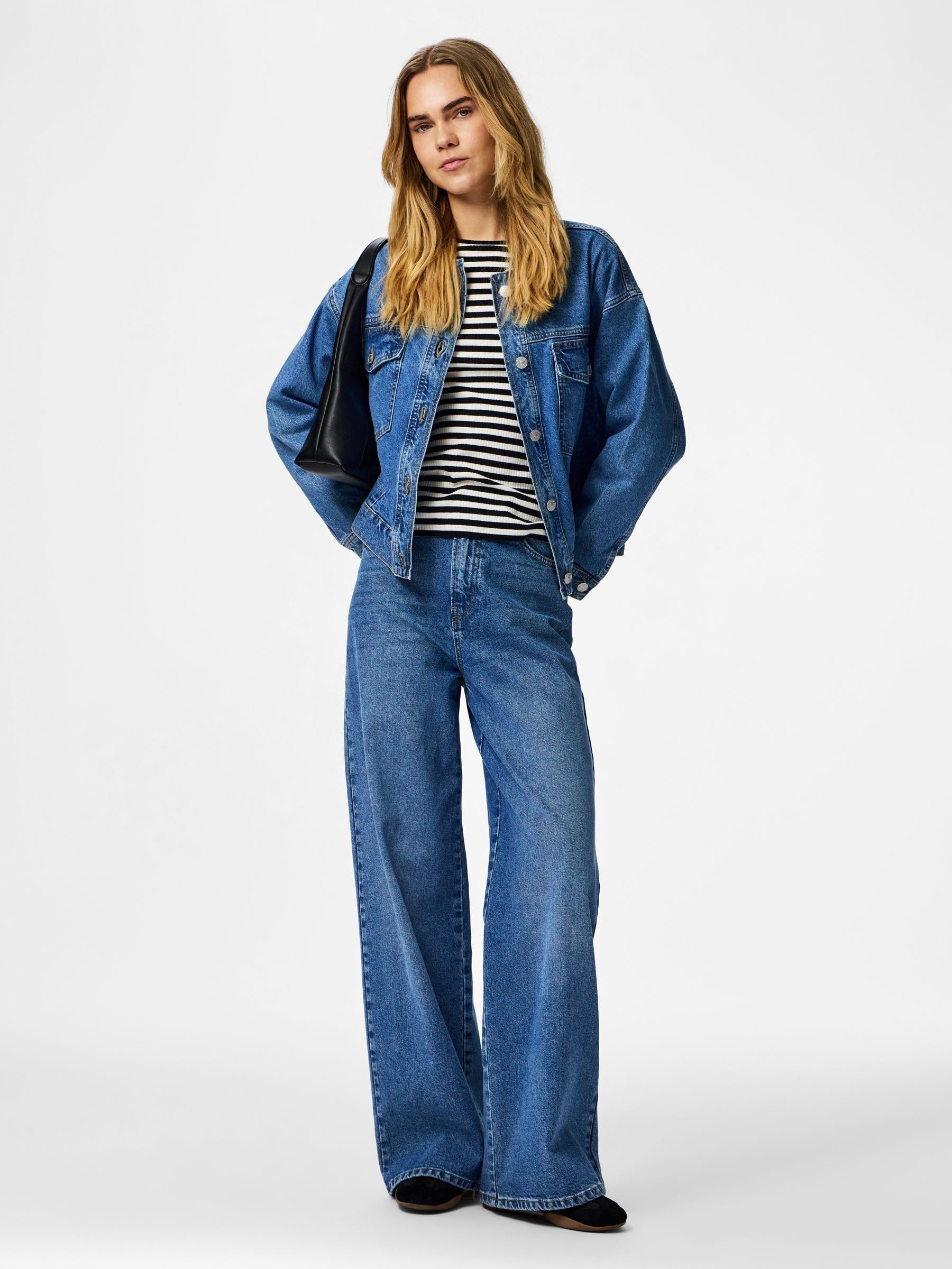 Pieces Pcelma Denim Noos Bc giacca jeans blu M vestibilità comoda