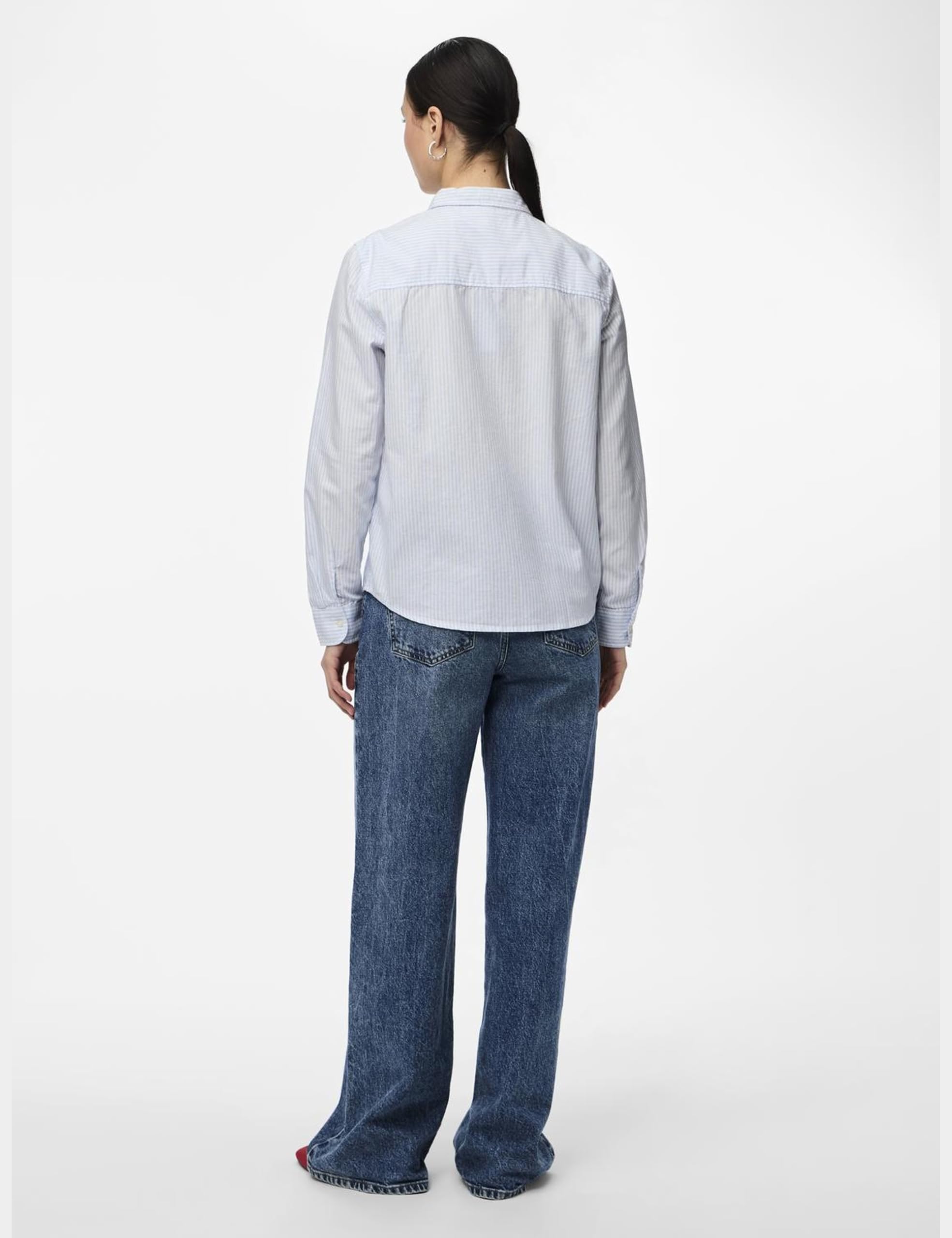 Pieces Pcirena LS Oxford Shirt camicia donna bianco cotone