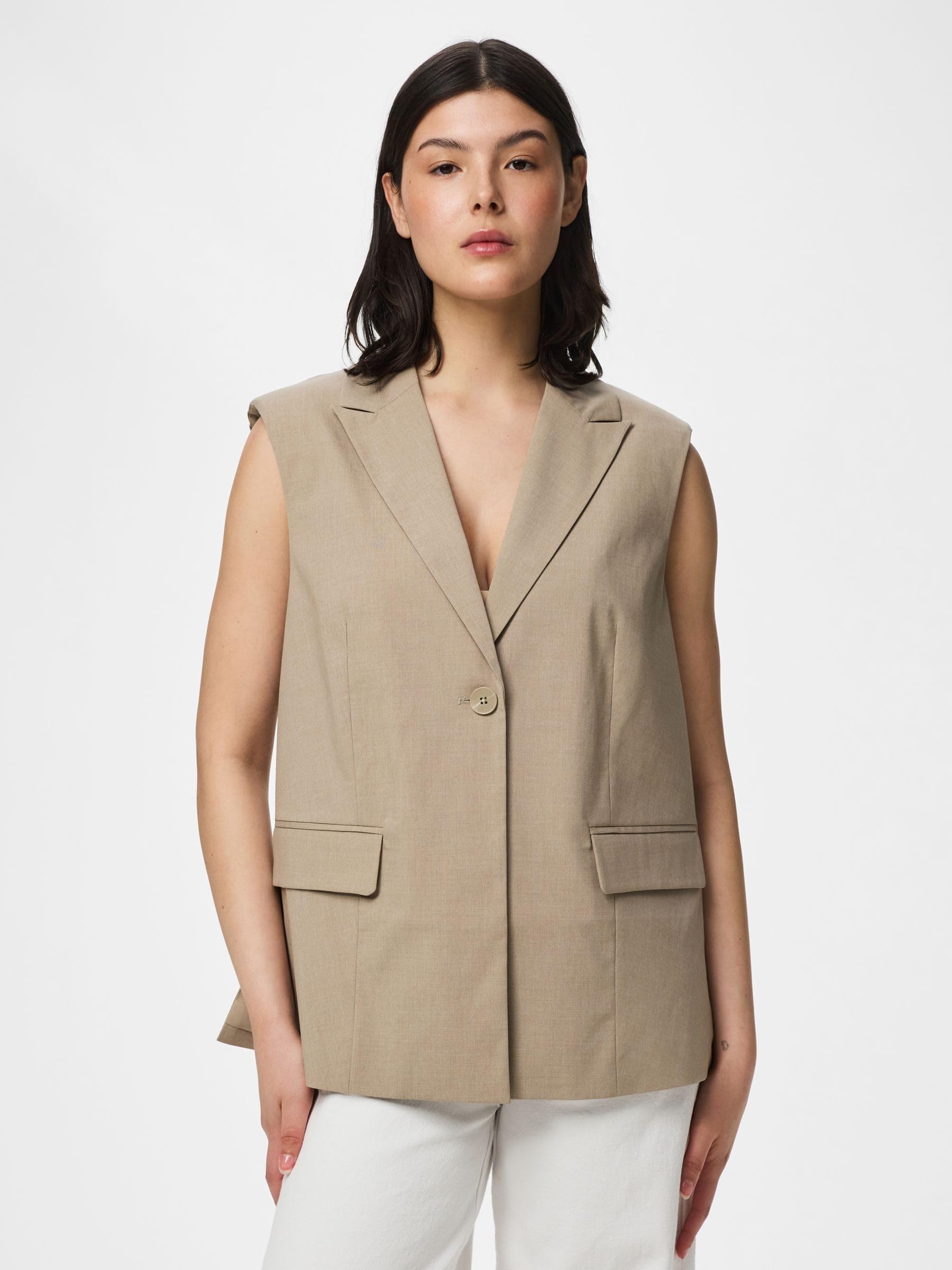 Pieces Pcrosa Split gilet donna XS con spacco laterale