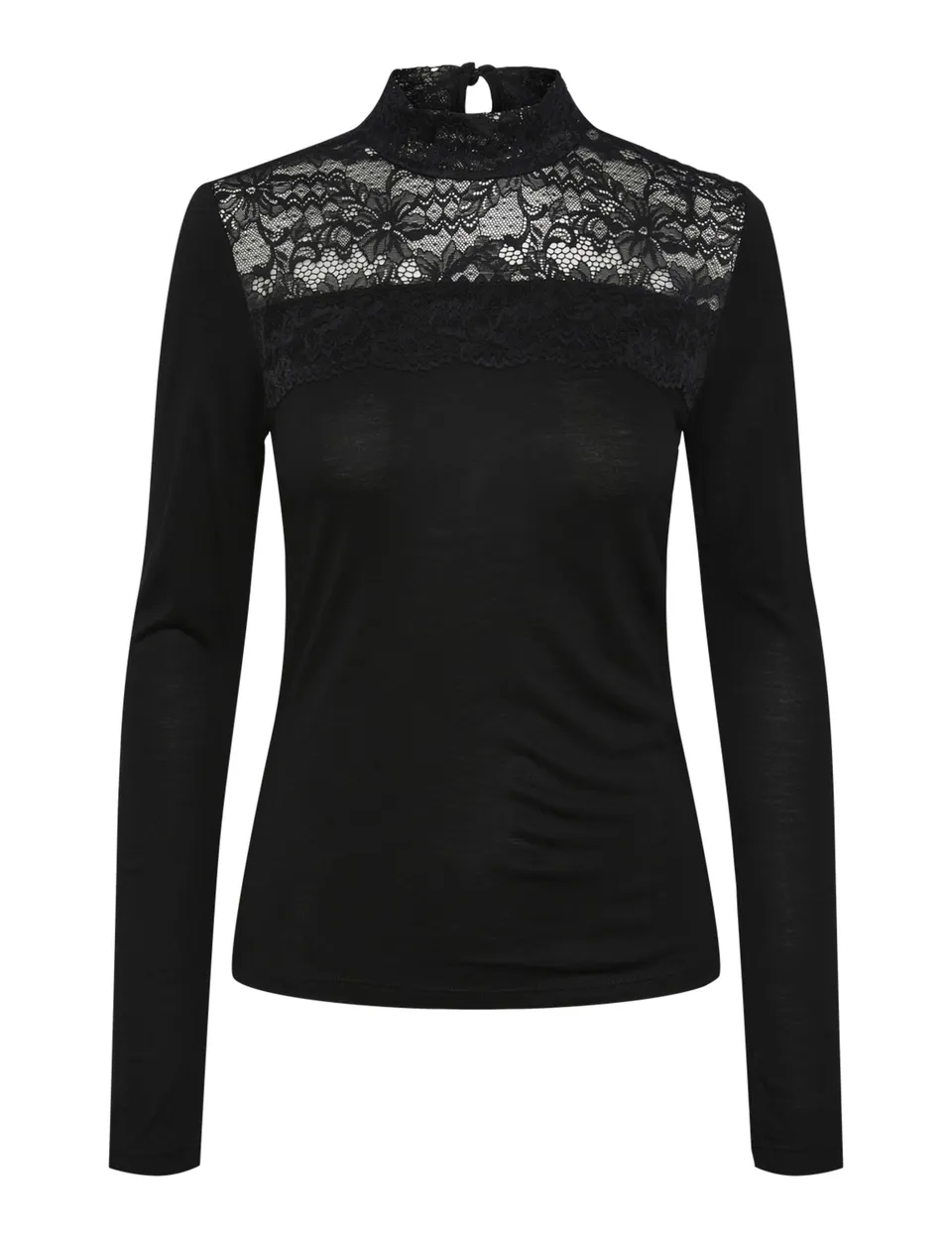 PIECES Pcmolly LS High Neck Lace Top BC maglietta taglia M collo alto