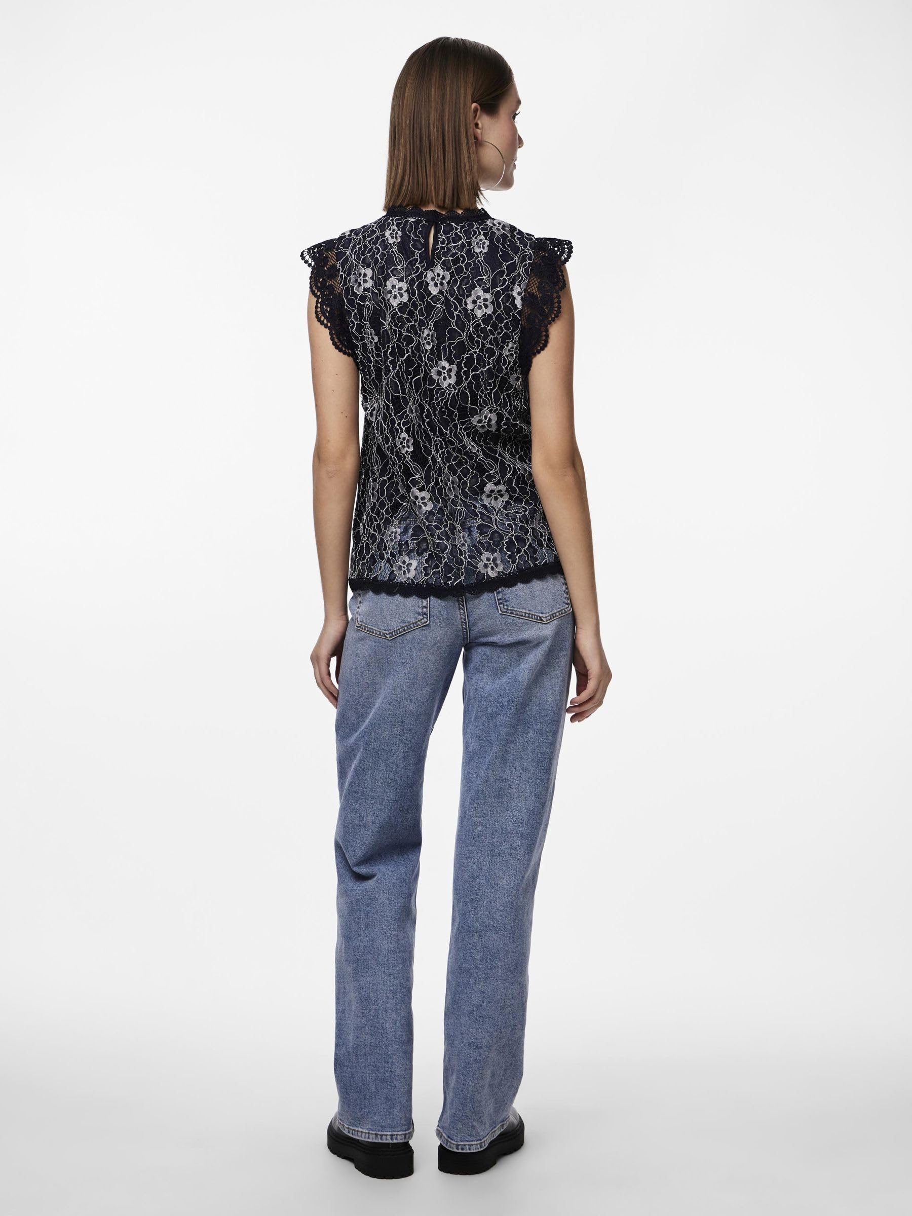Pieces Pcolline top donna taglia XS pizzo senza maniche