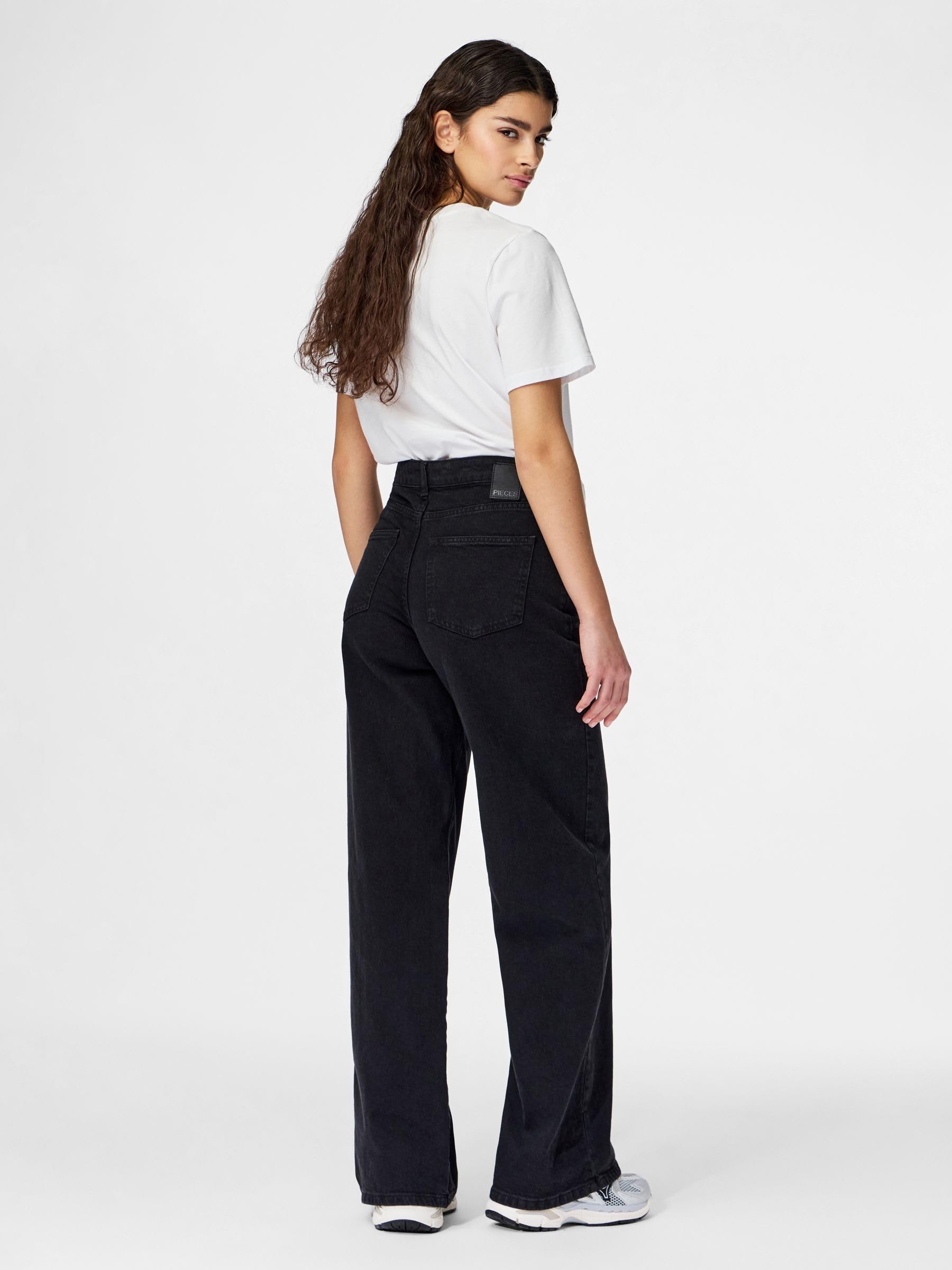 Pieces Pcselma HW Wide Bl102 jeans donna 28W/30L larghi