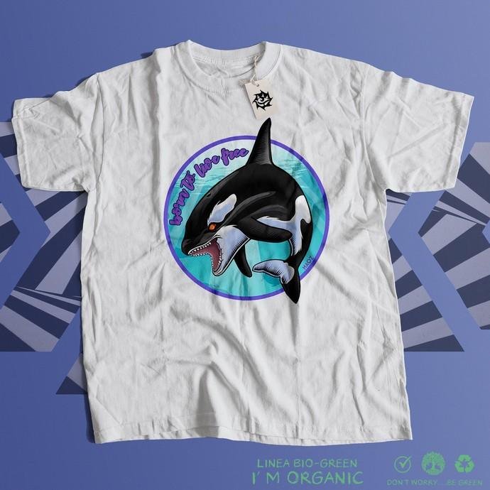 Matrix Orca Born To Live Free t-shirt stampa digitale