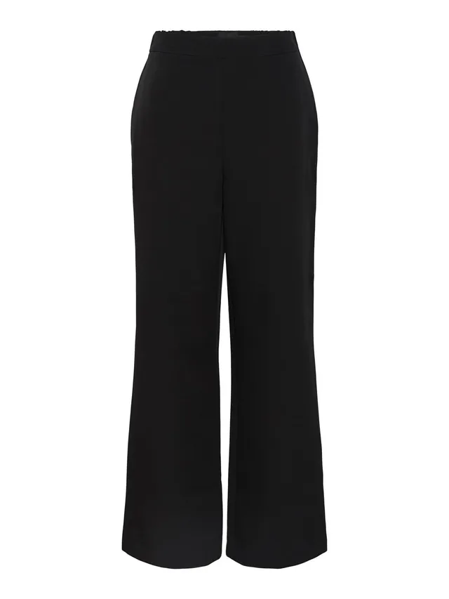 PIECES Pcbozzy HW Wide Plain Pant Noos BC pantaloni neri