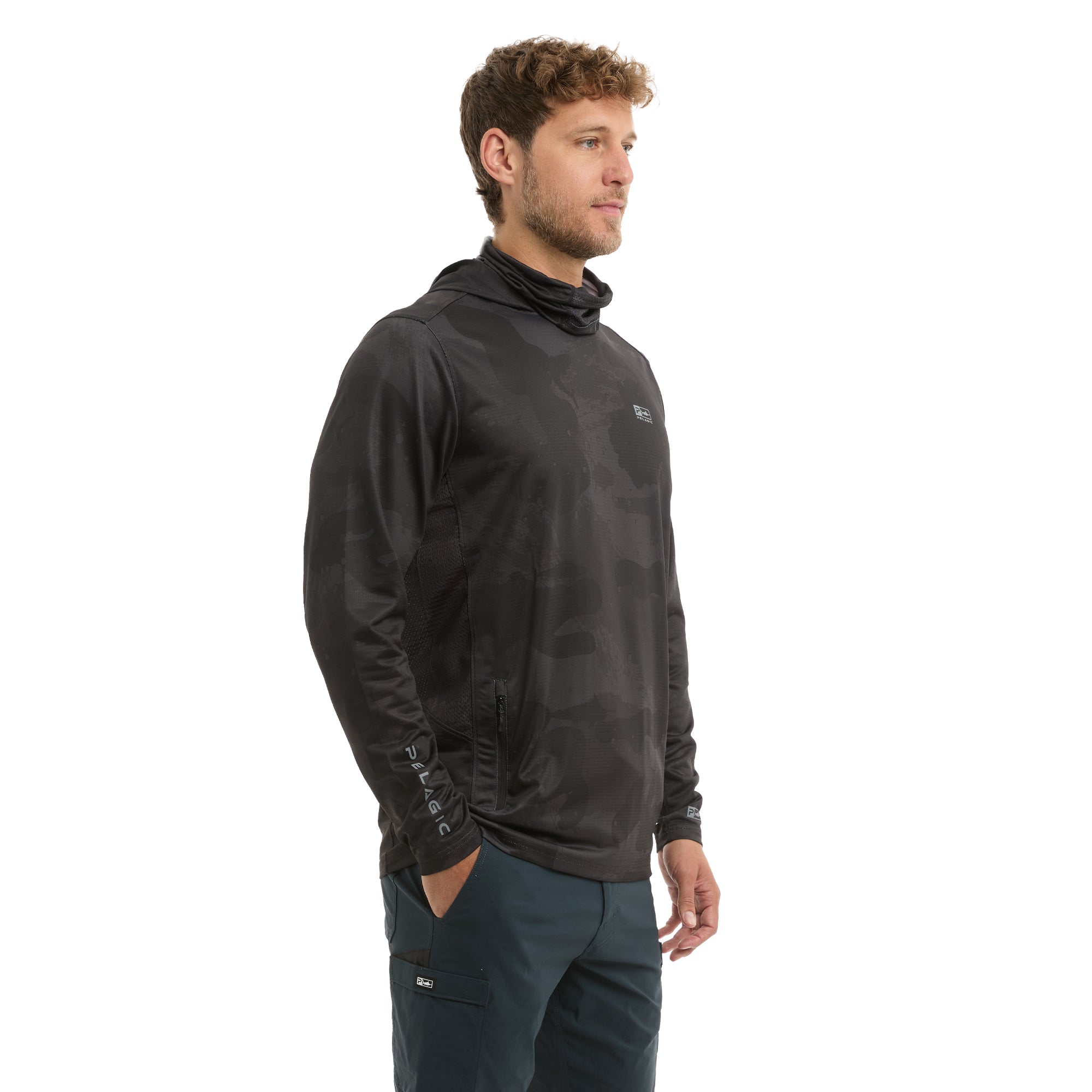 Pelagic Exo-Tech felpa uomo black UPF 50+
