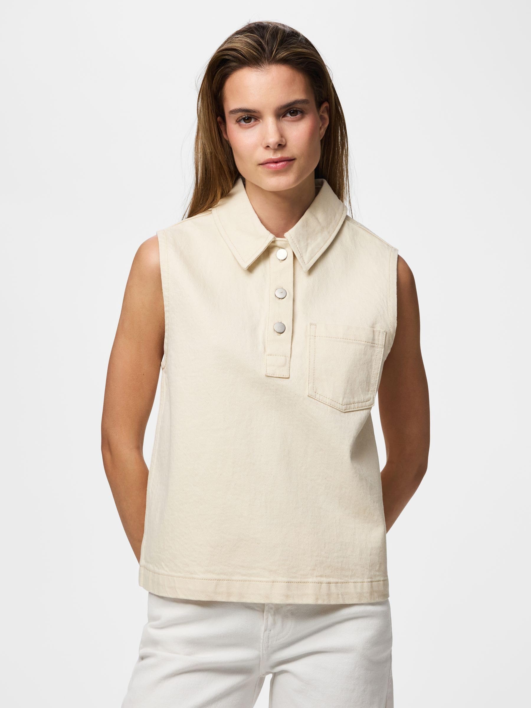 Pieces Pcgrace SL Denim Polo Top BC polo donna XS denim