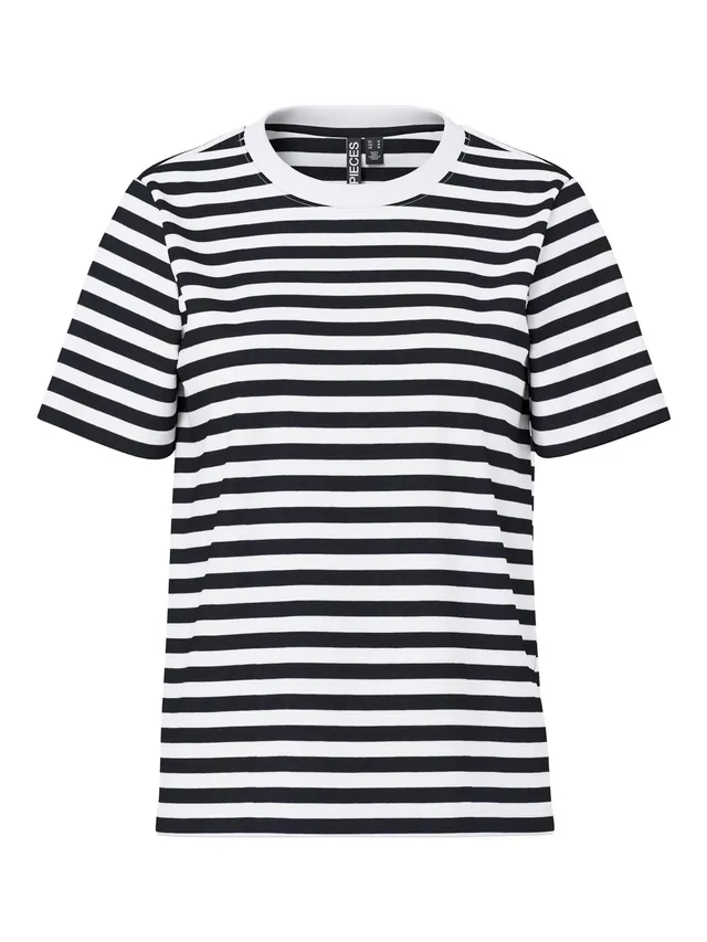 PIECES Pcria T-Shirt Donna Rigata Cotone