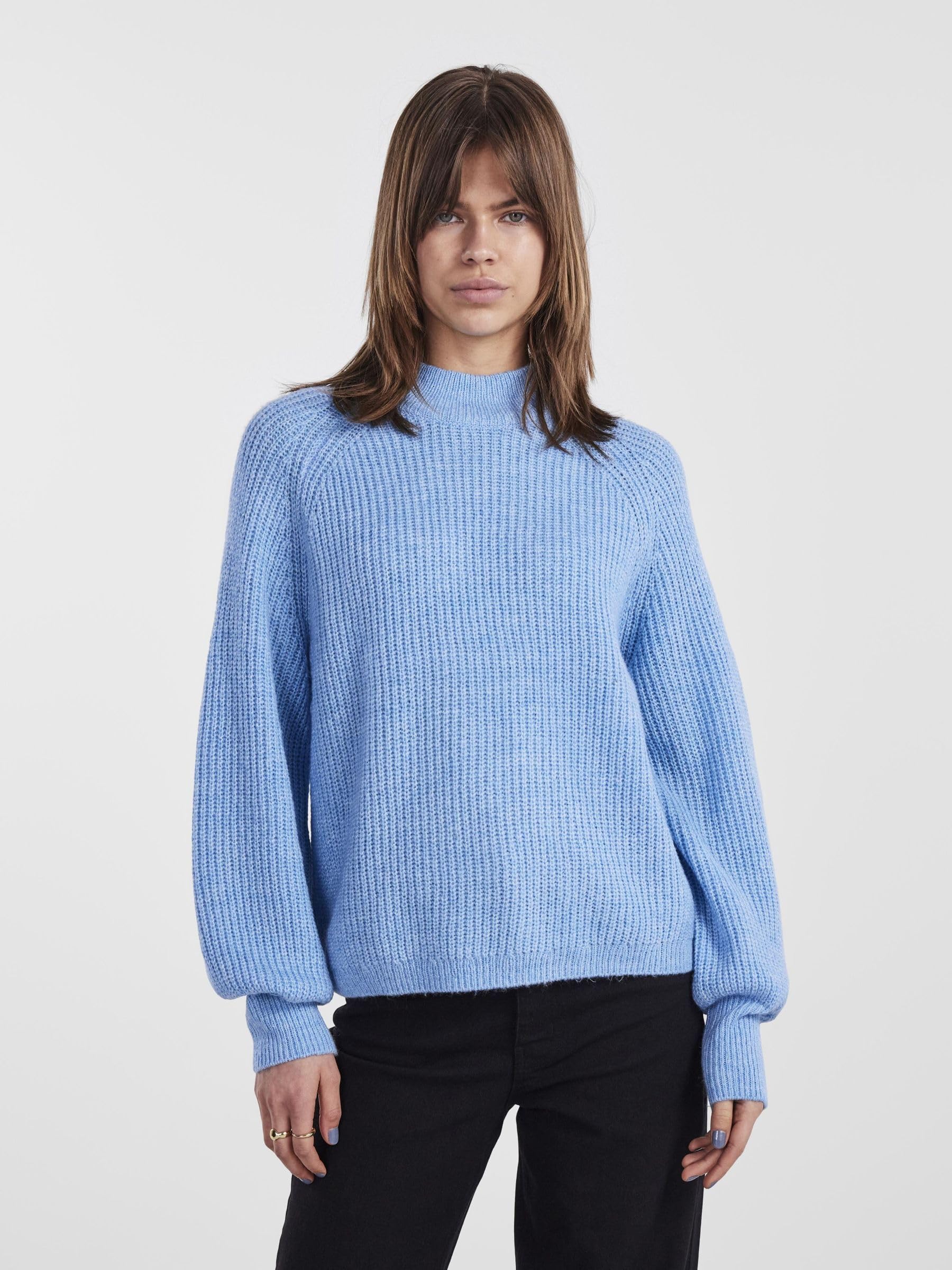 PIECES Pcnatalee LS O-Neck Knit Noos BC maglione XS azzurro