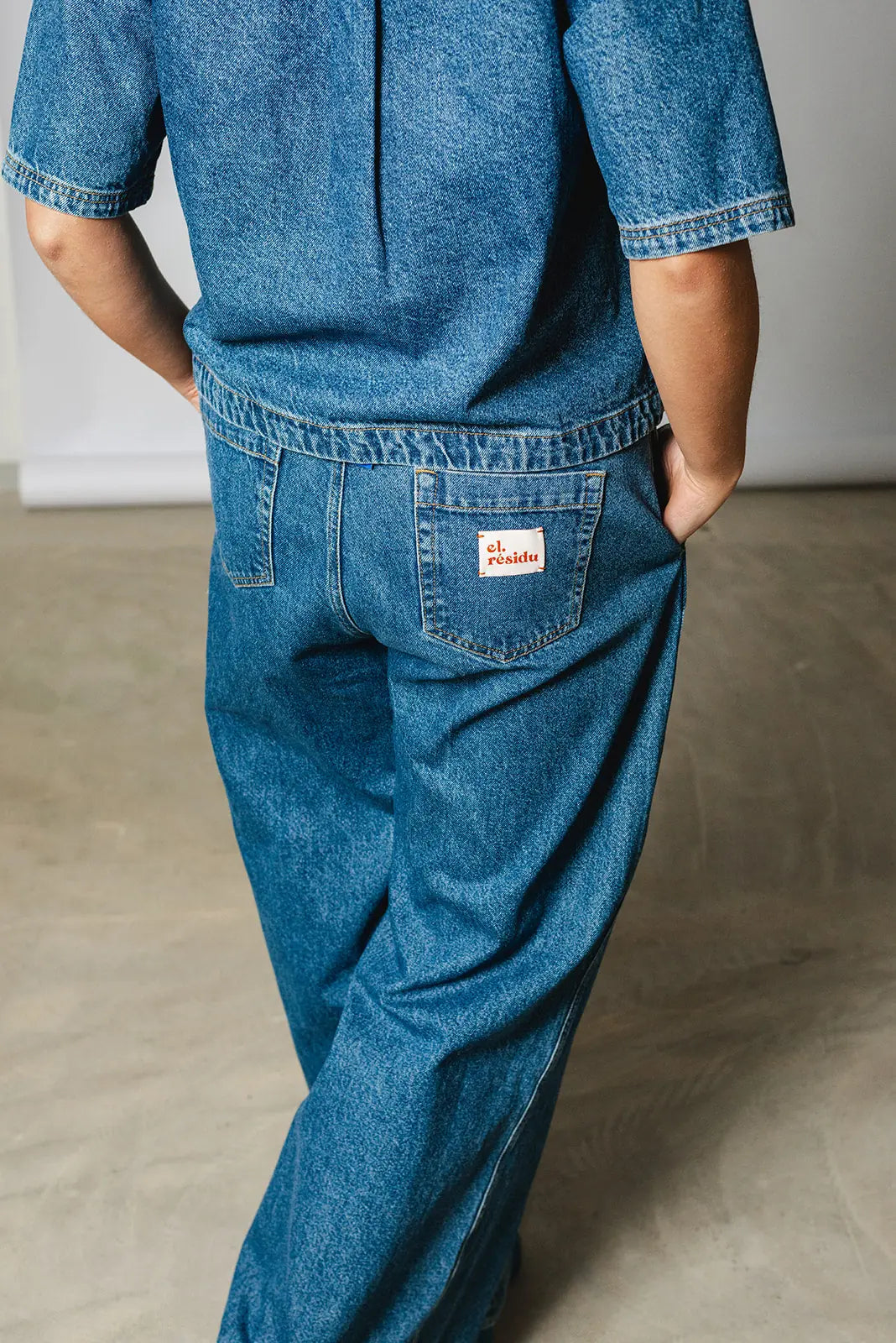 el.residu Elena 1 pantaloni blu cotone