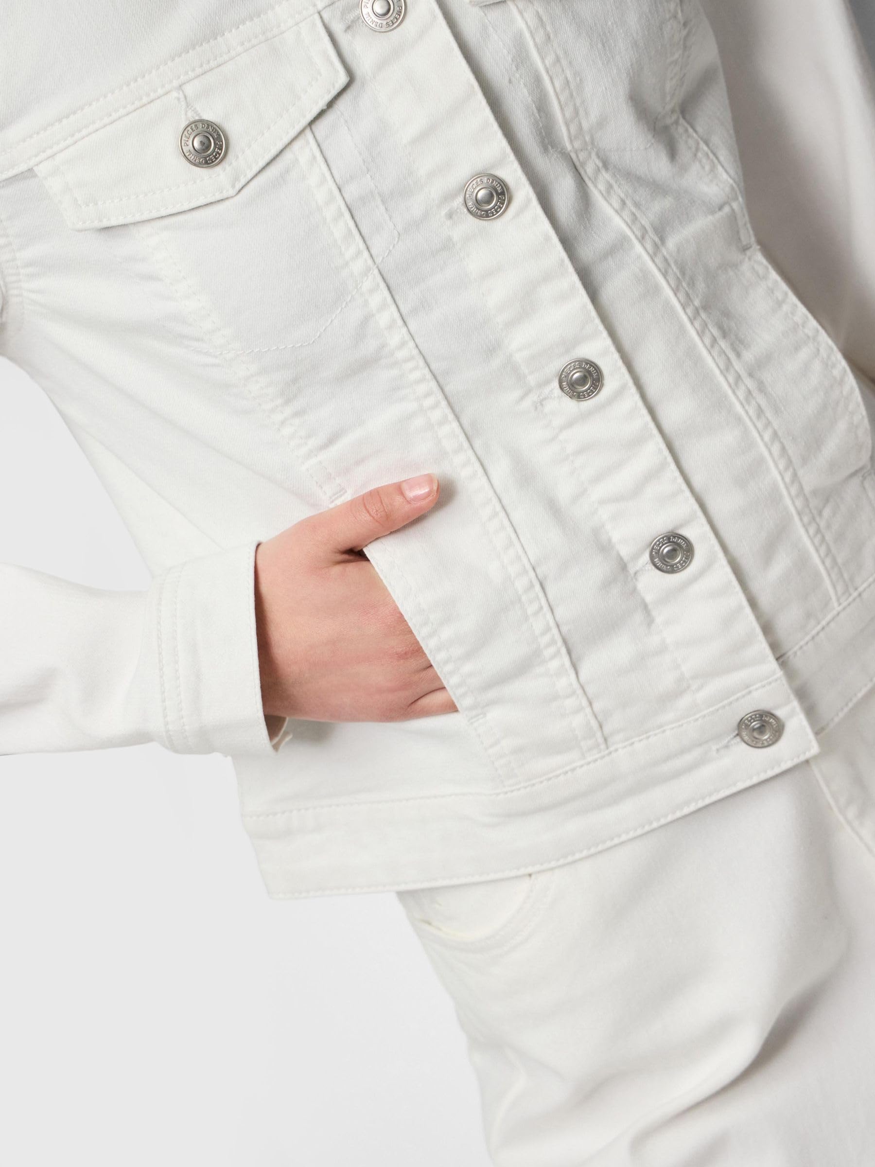 Pieces Pcoia giacca denim donna taglia S cotone