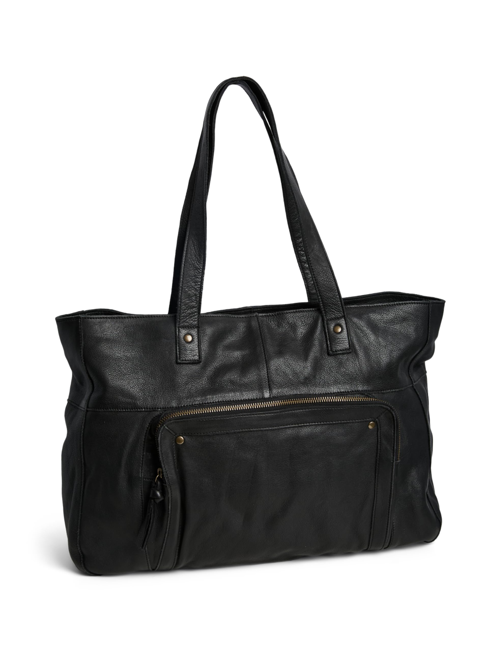 Pieces Pcribs Leather borsa viaggio donna nera pelle