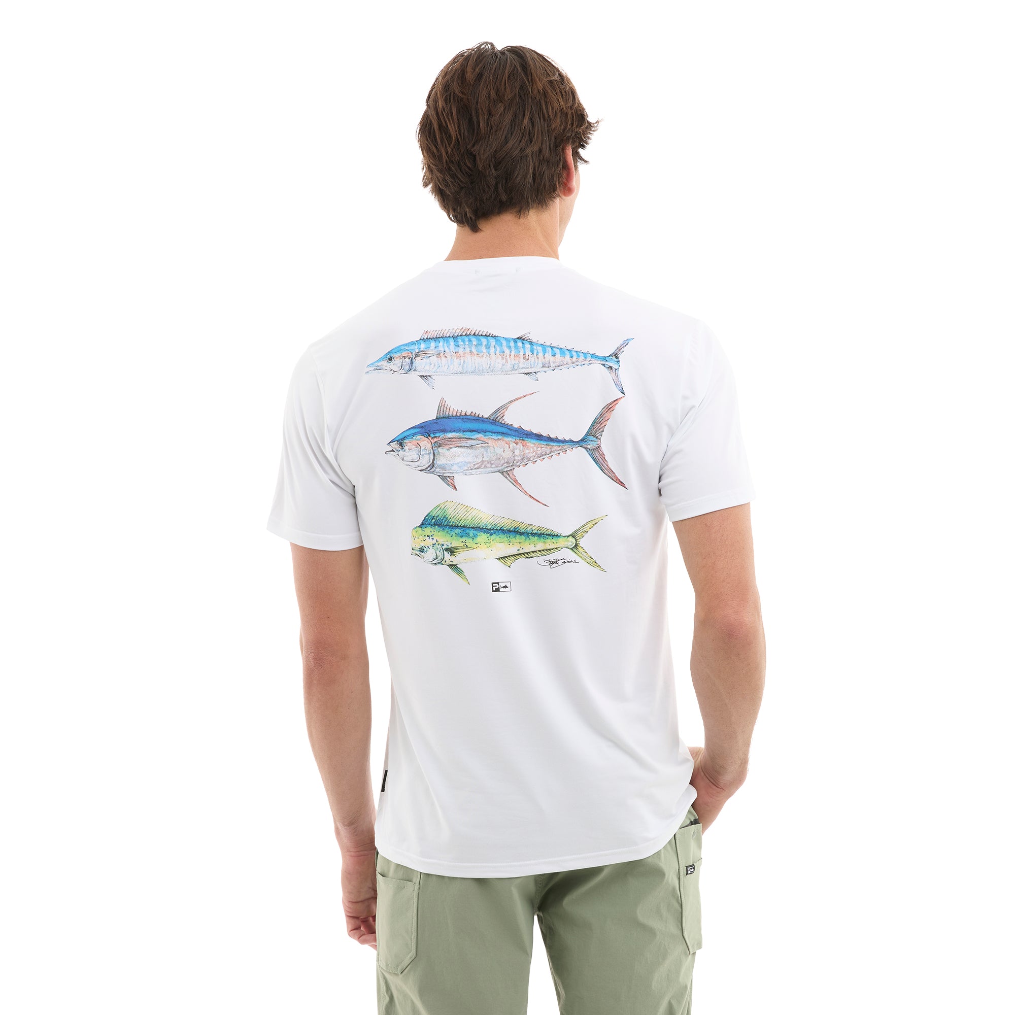 Pelagic Freespool Goione Three Peat maglietta White UPF