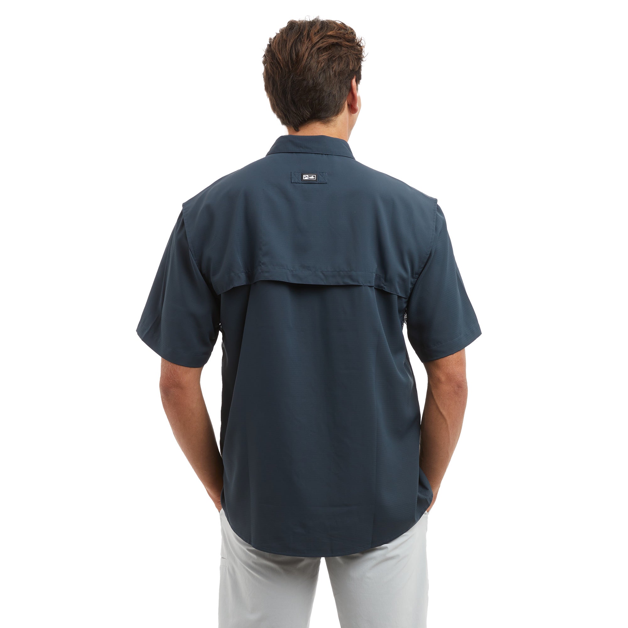 Pelagic Keys camicia uomo manica corta Blu Navy traspirante