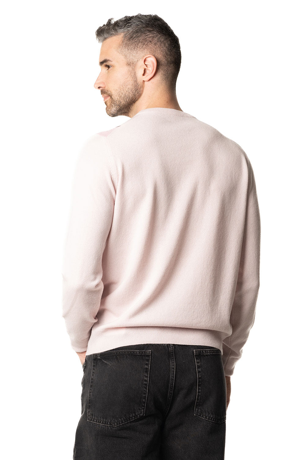Vittoria Paci Girocollo Intarsio Rosa Cipria Uomo