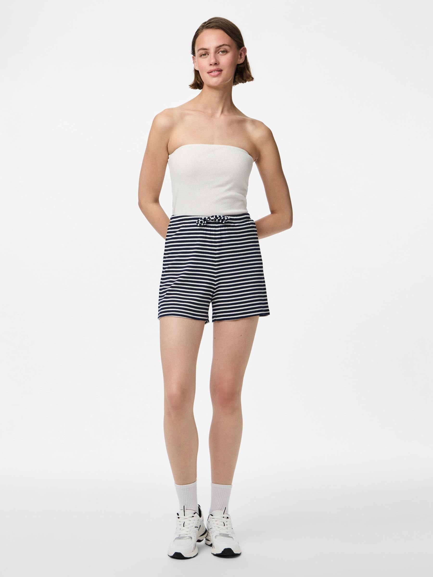 Pieces Pcsoffi Shorts Vita Alta XS Blu Oltremare