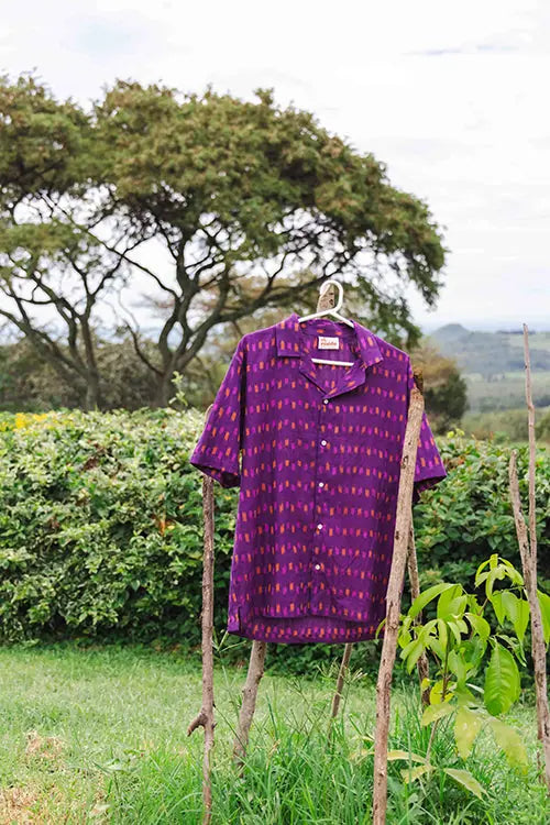 el.residu Sanya Ikat 4 camicia unisex cotone S/M