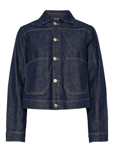 PIECES Pcmalin Denim giacca jeans blu scuro S classica