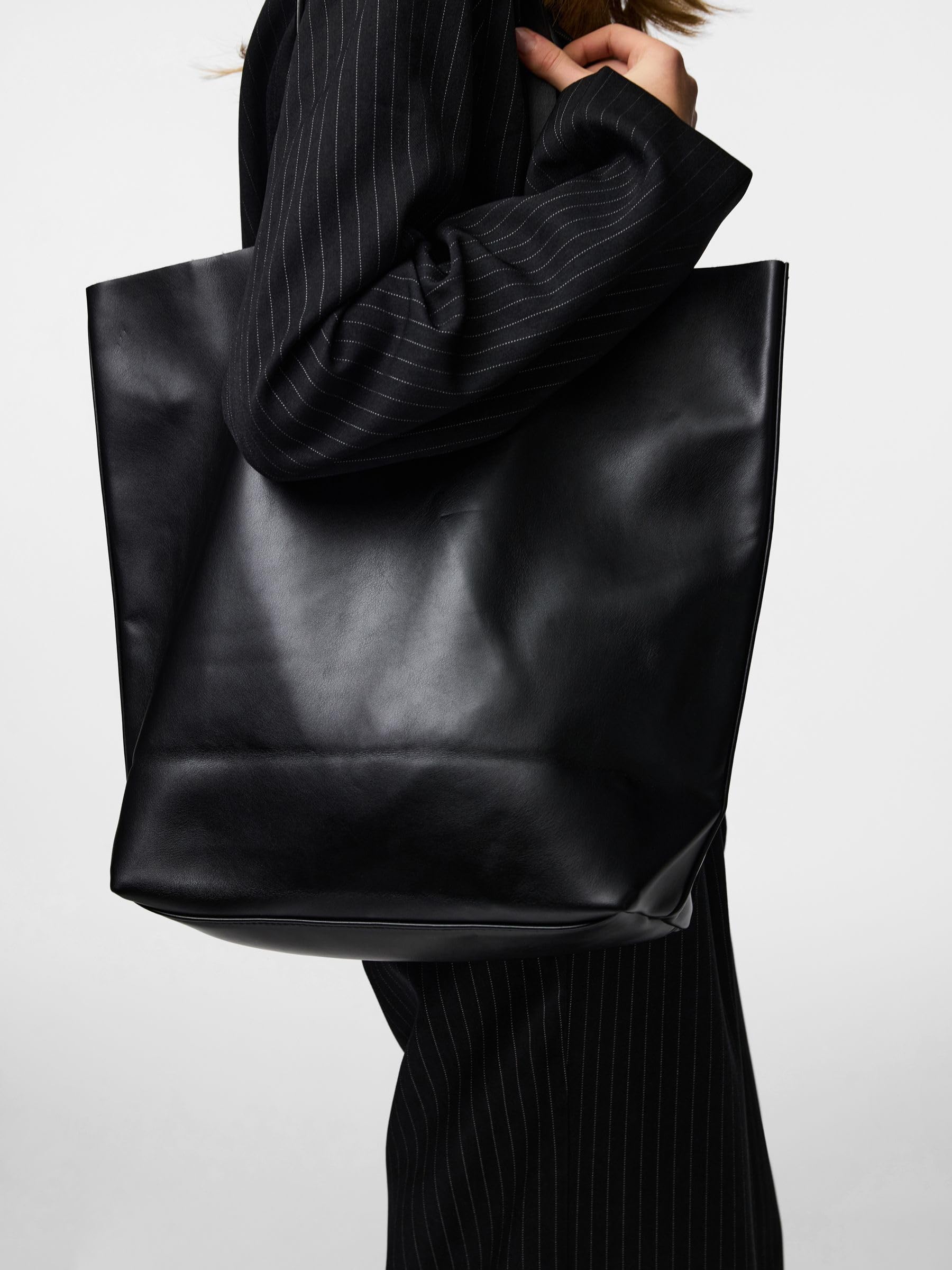 Pieces Pcanilla Shopper borsa viaggio donna nera