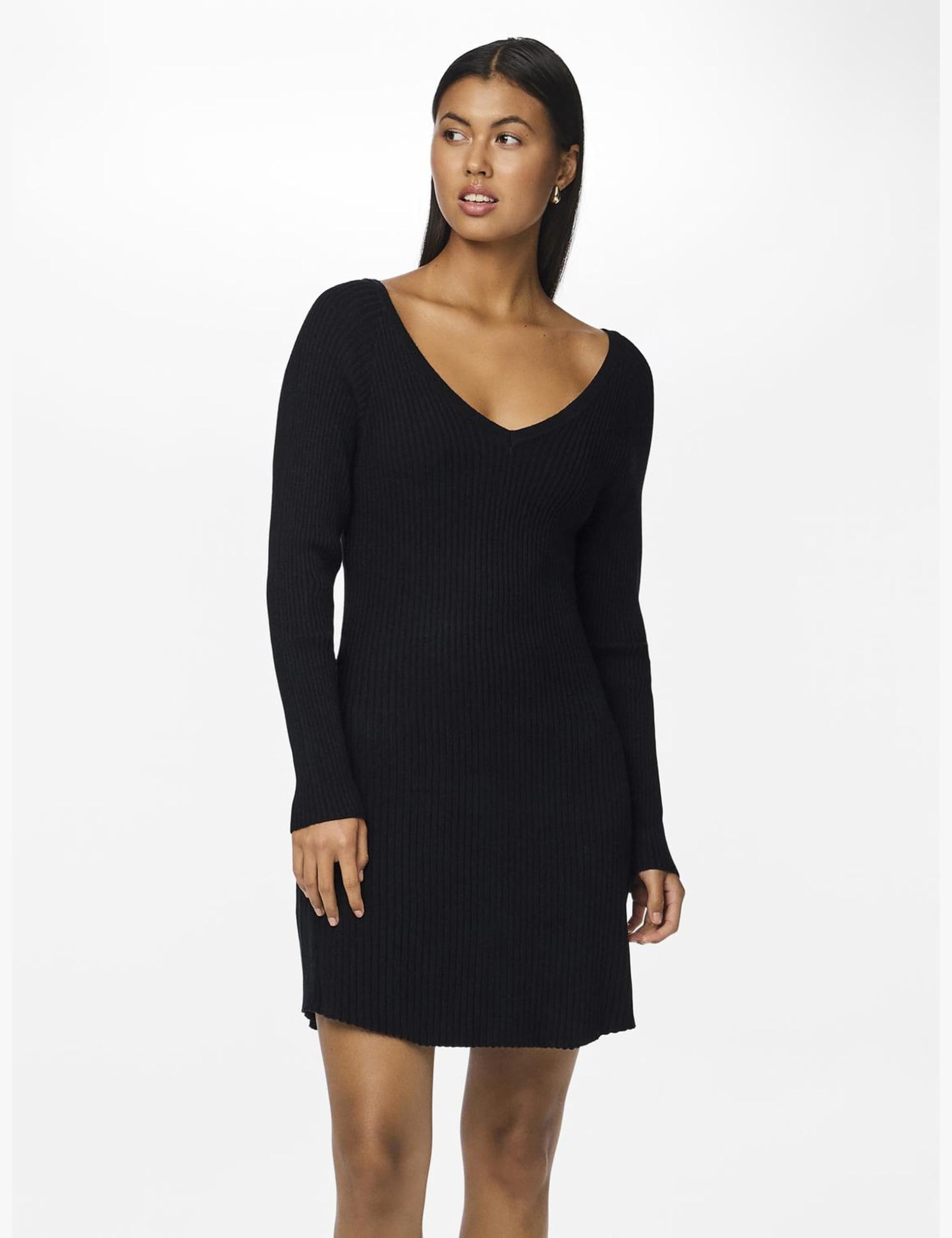 Pieces Pcprista abito maglia scollo V L nero