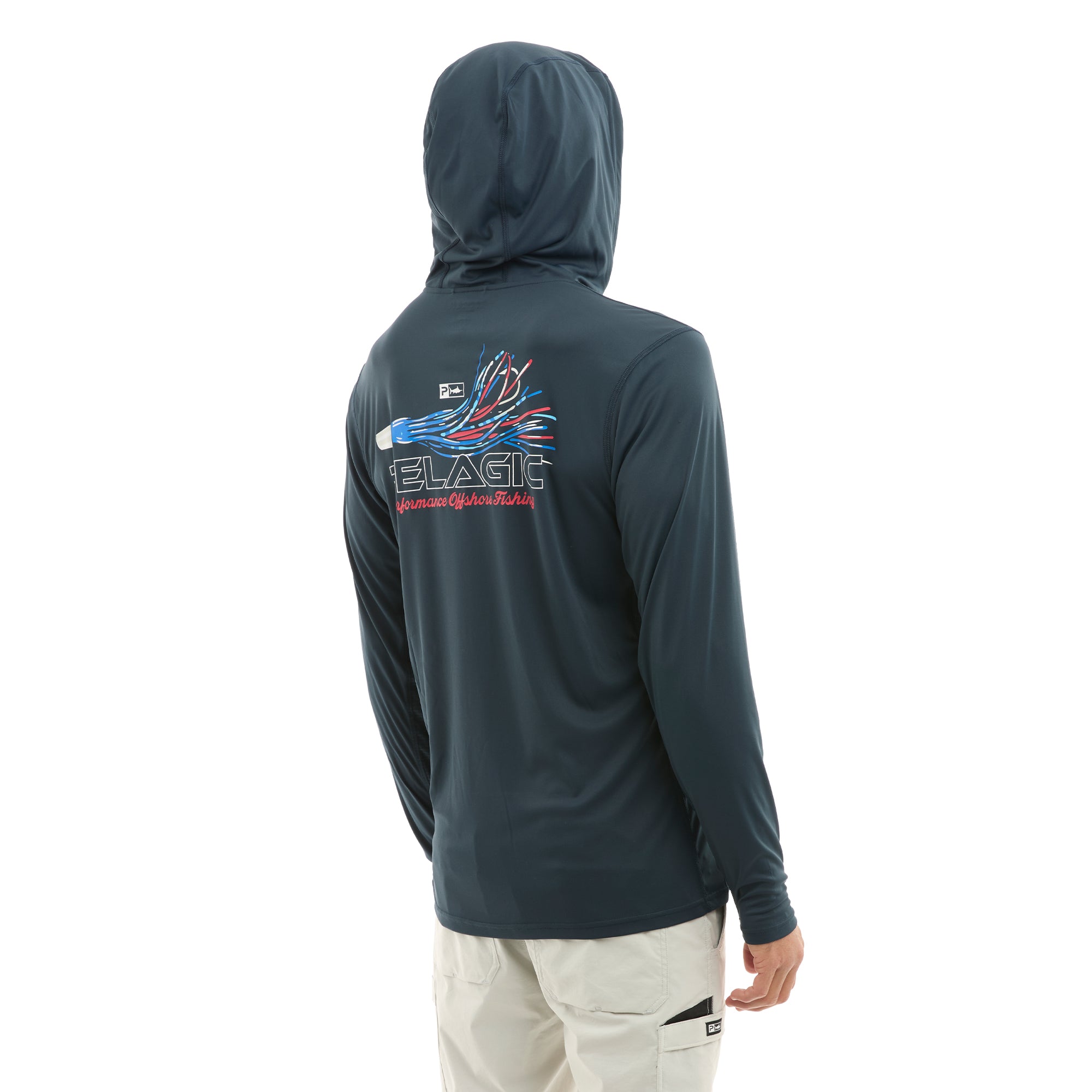 Pelagic Vaportek Short Corner maglia pesca blu navy UPF 50+