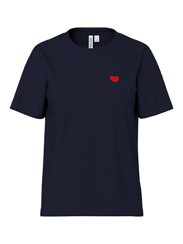 Pieces Pcmila SS Heart Tee t-shirt donna M cuore